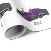 セミトレーラートラック漫画イラストレーション ラッピングペーパー (ロールコーナー)