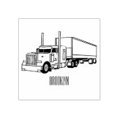 セミトレーラートラック漫画イラストレーション ラバースタンプ (インプリント)