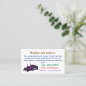 セミトレーラートラック漫画イラストレーション 名刺 (スタンド正面)