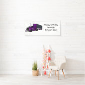 セミトレーラートラック漫画イラストレーション 横断幕 (インサイチュ)