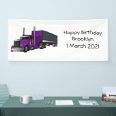 セミトレーラートラック漫画イラストレーション 横断幕 (トレードショー)