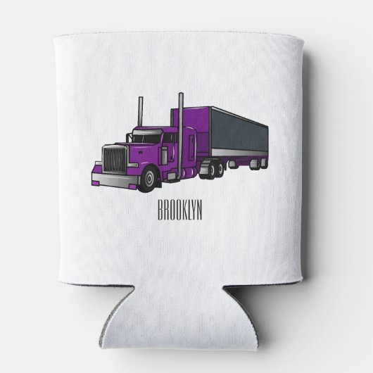 セミトレーラートラック漫画イラストレーション 缶クーラー (裏面)