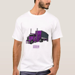 セミトレーラートラック漫画イラストレーション Tシャツ