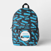 セミトレーラートラック輸送トラックブルー名 プリントバックパック (正面)