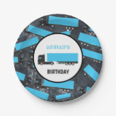 セミトレーラートラック輸送トラック誕生日 ペーパープレート (正面)