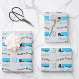 セミトレーラートラック輸送トラック誕生日 ラッピングペーパーシート