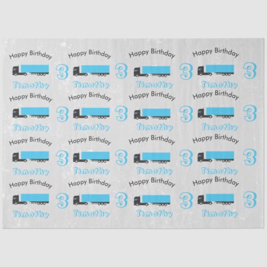セミトレーラートラック輸送トラック誕生日 薄葉紙 (正面)