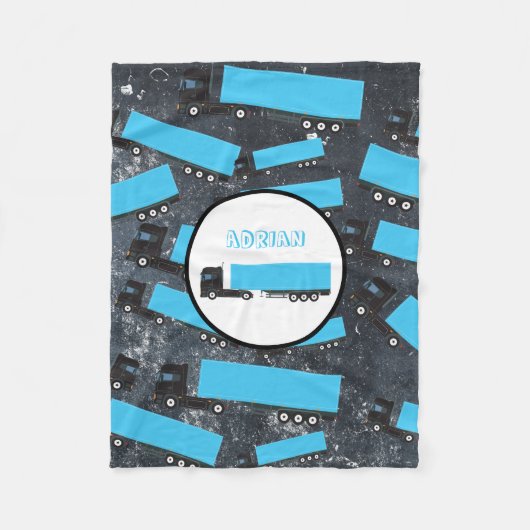 セミトレーラートラック輸送トラック フリースブランケット (正面)