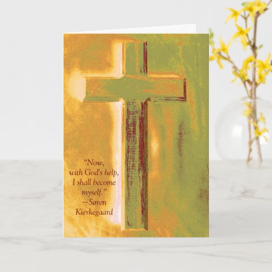 セミナリーキエルケガード引用文卒業カード カード (黄色い花)