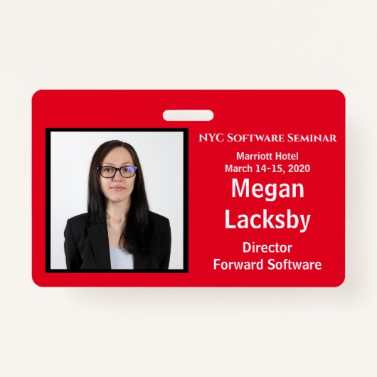 セミナー参加者の横赤と白線 バッジ (裏面)