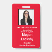 セミナー参加者の赤と白縦 バッジ (裏面)