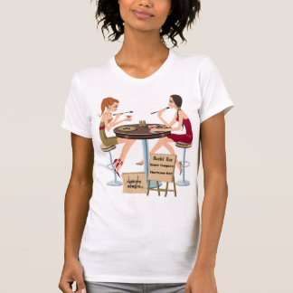 セミノル族の寿司の女の子の女性ワイシャツ Tシャツ