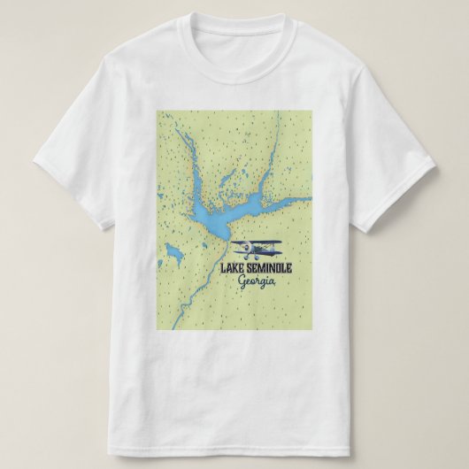 セミノール湖ジョージアの地図のポスター Tシャツ (デザイン正面)