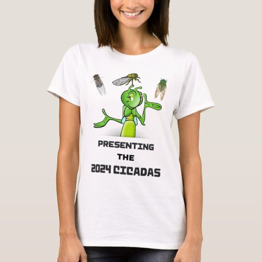 セミバグ虫の侵入を面白く表現するコオロギ Tシャツ (正面)