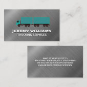 セミビッグリグトラック |金属ブラシ付き背景 名刺 (正面/裏面)