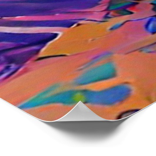 セミ抽象芸術絵画ズオブコロラドランドスケープ ポスター (角)