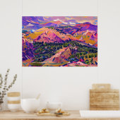 セミ抽象芸術絵画ズオブコロラドランドスケープ ポスター (キッチン)