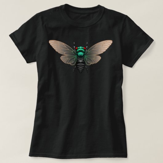 セミ男性へダアート女子虫昆虫学者 Tシャツ (デザイン正面)