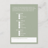 セミ結婚ングオプションのセージ緑の白 エンクロージャーカード (裏面)