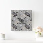 セミ顔自然パターパーソナライズされたン スクエア壁時計 (ホーム)