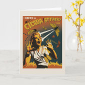 セミ2024号叫び声 カード (黄色い花)