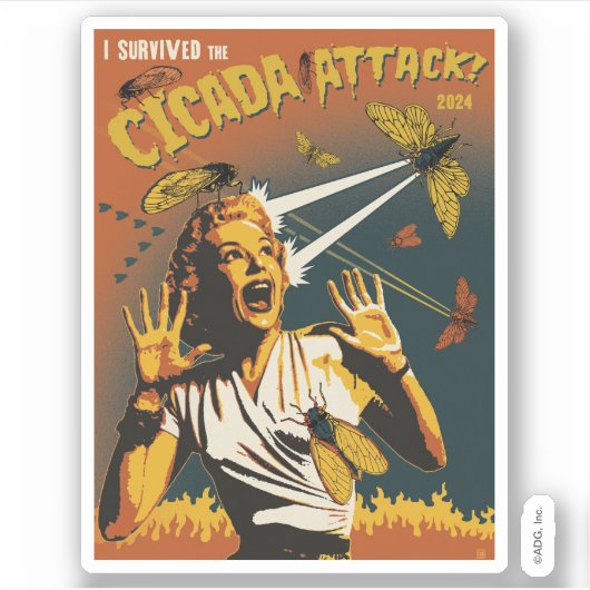 セミ2024号叫び声 シール (正面)