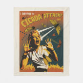 セミ2024号叫び声 フリースブランケット (正面)