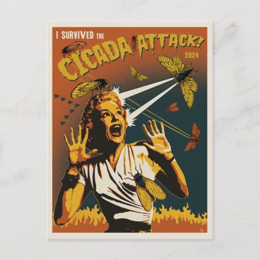 セミ2024号叫び声 ポストカード (正面)