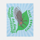 セミ2024彼らはここにいる フリースブランケット (正面)