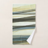 セミ・ブラウンとブルーの半透明の層 バスタオルセット (ハンドタオル)