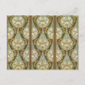 セミ・ユリ、昆虫植物フローラアールヌーボー ポストカード (正面)