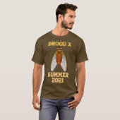 セミBrood X 2021夏の虫セミの男性 Tシャツ (正面フル)