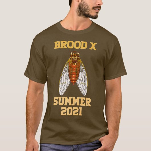 セミBrood X 2021夏の虫セミの男性 Tシャツ (正面)