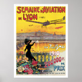 セメイン・ダビエーション・デ・リヨン・ヴィンテージ旅行ポスター ポスター (正面)