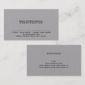 セメントのクラフトのシンプルでミニマルな灰色のスタイル 名刺 (正面/裏面)