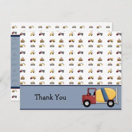 セメントのトラックの平らなサンキューカード サンキューカード (正面/裏面)