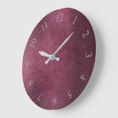 セメントのバーガンディのあずき色の灰色のローマ数 ラージ壁時計 (傾斜)