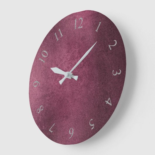 セメントのバーガンディのあずき色の灰色のローマ数 ラージ壁時計 (傾斜)