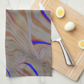 セメントの層の間の狭い青い波紋 キッチンタオル (四つ折り)