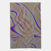 セメントの層の間の狭い青い波紋 キッチンタオル (縦)