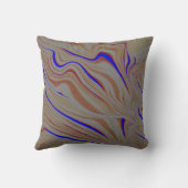 セメントの層の間の狭い青い波紋 クッション (裏面)