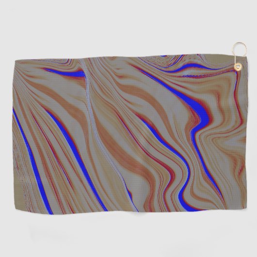 セメントの層の間の狭い青い波紋 ゴルフタオル (横)