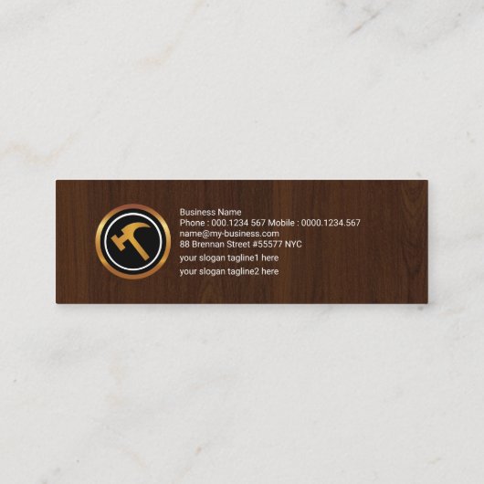 セメントの(ばちゃばちゃ)跳ねるの煉瓦積みの罰金木穀物 スキニー名刺 (裏面)