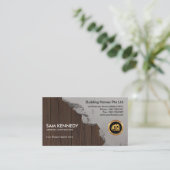 セメントは木製の羽目板の建築業者を働かせます 名刺 (スタンド正面)