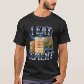 セメントを食べる呪われた猫 奇妙なネタTシャツ Tシャツ (正面)