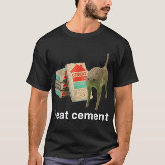 セメントを食べる呪われた猫 奇妙なミーム Tシャツ