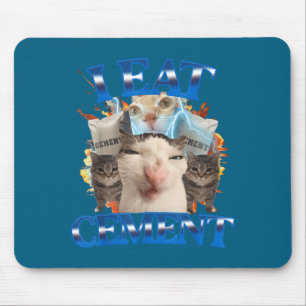 セメントを食べる Funny Cat Meme メンズ レディース キッズ ユーモア マウスパッド