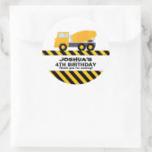 セメントトラック建築誕生日パーティーのお願い ラウンドシール (バッグ)