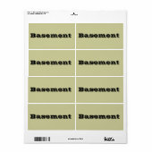 セメントベージュの地下室移動ラベル ラベル (フルシート)