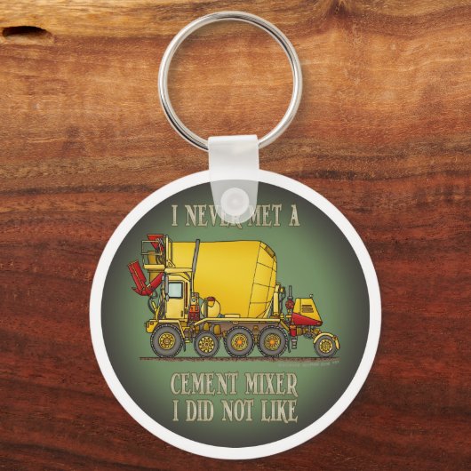 セメントミキサートラックオペレータ引用文キーチェーン キーホルダー (正面)